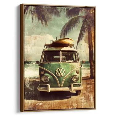 Imagem de Quadro Kombi do Surf Vintage - Mioquadros, 120x80 cm, Tabaco
