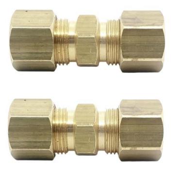 Imagem de Kit 2 União Compressão Porca Anilha 3/8a X 3/8a Tubo Cobre - ALUMEGAS