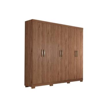 Imagem de Guarda Roupa Casal Clara Avelã 6 Portas de Abrir 3 Gavetas MDF Clara Avelã Panan Móveis