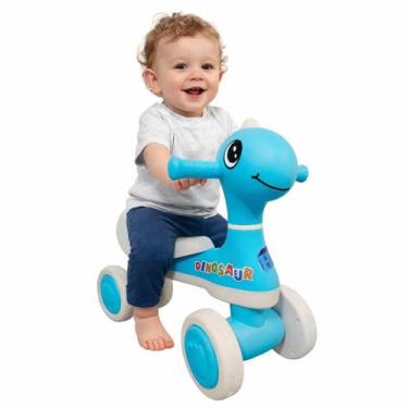 Imagem de Motoca Infantil De Equilíbrio C/ Luz E Som Dino Azul - HK Brinquedos