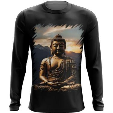 Imagem de Camiseta Manga Longa Estátua de Buda Iluminado Religião 24 - Kasubeck 