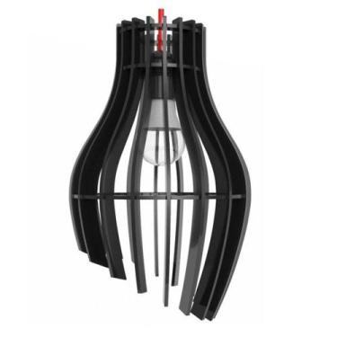 Imagem de Luminária Teto Tipo Pendente Garra Mdf - Completa Cor: Preta - LENOBRE