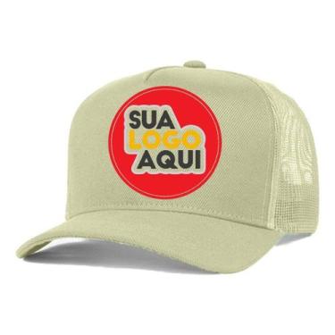 Imagem de Kit 4 Bonés Personalizados DTF Trucker Redinha Tela Aba Curva Cor:Caqu