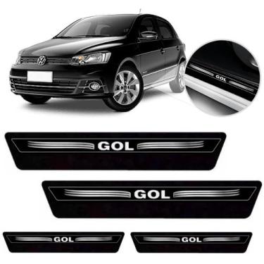 Imagem de Kit 8 Peças Soleira Adesivo Porta Vw Gol 4 Portas G6 G7 G8 - Emblema T