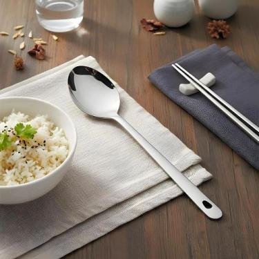 Imagem de Colher de Arroz Premium SL0367 31,2cm - Utensílio Inox Resistente - Or