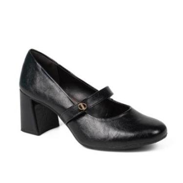 Imagem de Sapato Feminino Dakota Salto Bloco Boneca - Preto-Feminino