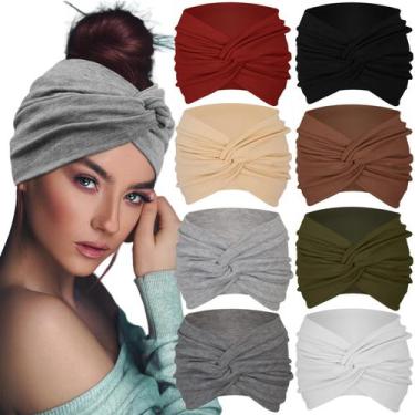 Imagem de Bandanas Sefiinh extra largas para mulheres, 18 cm, pacote com 8