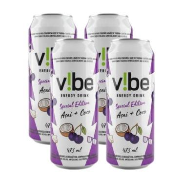 Imagem de Kit 4 Energético Vibe Energy Drink Açai e Coco 473ml