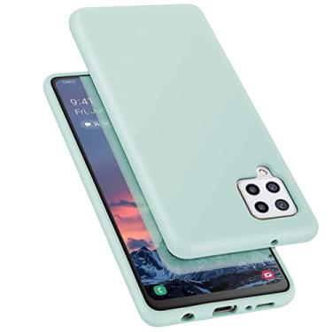 Imagem de E Segoi Capa para Samsung Galaxy A42 5G, capa de borracha de gel de silicone líquido à prova de choque, almofada de forro de microfibra macia compatível com Galaxy A42 5G 6,7 polegadas (menta)