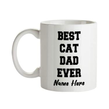 Imagem de Caneca personalizada de pai de gato - Presentes de pai de gato personalizado - Copo de café personalizado para pai de gato - Caneca de café de 325 ml com o nome do seu pai de gato