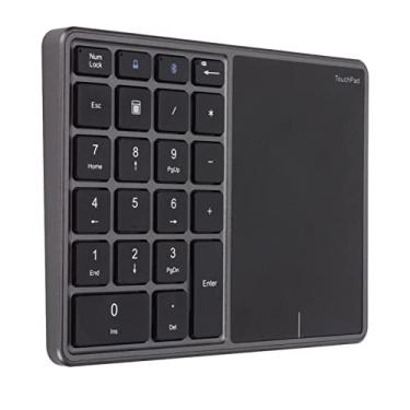 Imagem de Teclado numérico sem fio, teclado numérico externo portátil BT 2,4G 22 teclas, teclado numérico mini para trabalho de estudo, mini bloco numérico ergonômico portátil (cinza)