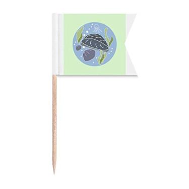 Imagem de Deep Ocean Planktonic SeaGrass Bandeiras para palito de dente Marcação de rotulagem para bolo de festa comida prato de queijo