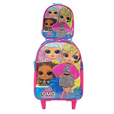 Kit Mochila Escolar Infantil LOL BFFS 4 Eva Com Rodinhas - Luxcel