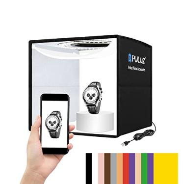 Imagem de Caixa de Tenda de Fotografia Portátil Dobrável para Estúdio de Fotografia Lightbox, Caixa de Luz Pequena Puluz com 12 Cores de Cenário para Câmeras Digitgtal