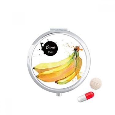 Imagem de Banana Aquarela Frutas Saborosas Saúde Caixa de Armazenamento de Remédio Dispensador de Recipiente