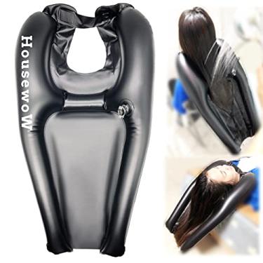 Imagem de Tigela de xampu inflável, bandeja portátil para lavagem de cabelo para cabeceira e cama, bacia leve para xampu para idosos, deficientes, grávidas, lesões, acamados, deficientes, pia de lavagem leve de cabelo