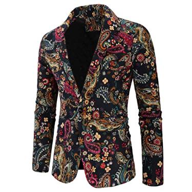 Imagem de Jaqueta masculina de smoking, casacos esportivos elásticos plus size estampado terno blazer jaqueta para jantar, baile, festa, X07, GGG (busto: 116 cm)