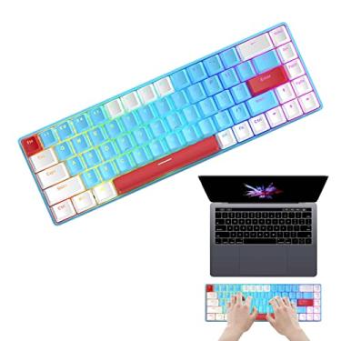 Teclado gamer retroiluminado com interruptor vermelho para mulher, 67  teclas, mecânico, mini, portátil, gamer, win, mac