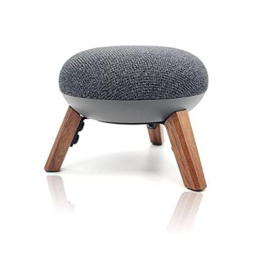 Imagem de Real Wood Holder for Google Home Mini,nest Mini(2nd gen),Small Secure Tripod Accessories for Speaker Better Sound,Sturdy Durable Stable Wooden Stand Protect Google Smart Speaker(Walnut)