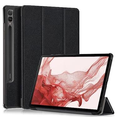 Imagem de Capa protetora Capa para Samsung Galaxy Tab S9 Plus 12,4 polegadas 2023 (X810/X816B/X818U) Capa para tablet inteligente com dobra tripla, capa de suporte ultrafina e leve capa rígida para PC traseira
