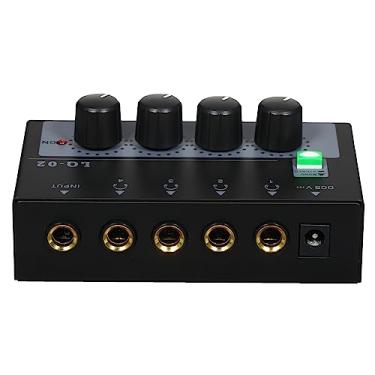 Imagem de SIMBAE Mixer De Amplificador De Fone De Ouvido Amplificador de fone de ouvido Mixer 4 Canais Mono/Estéreo Metal Estéreo Amplificador de fone de ouvido Amplificador de áudio Saída balanceada de fone de