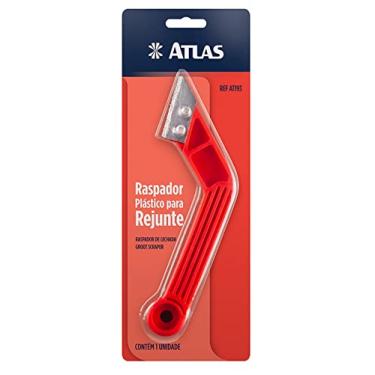 Imagem de Atlas - Raspador para Rejunte com Corpo Plástico e Lâmina em Aço Revestida com Carbeto de Tungstênio, Acompanha 2 Lâminas.