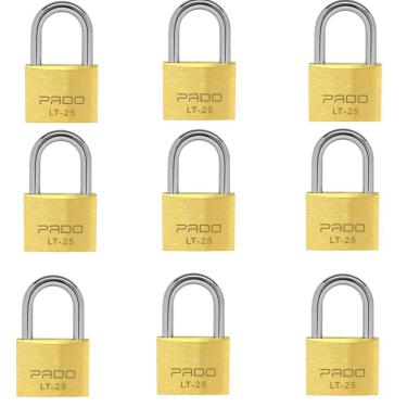 Imagem de Kit 10 Unidades Cadeado Latão 25mm Segredos Iguais Pado
