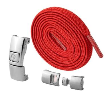 Imagem de Elastic Laces Sneakers Width Flat Shoelaces Without Ties Kids Adult Lock No Tie Shoelace Rubber Bands Shoe Accessories (Color : Red)