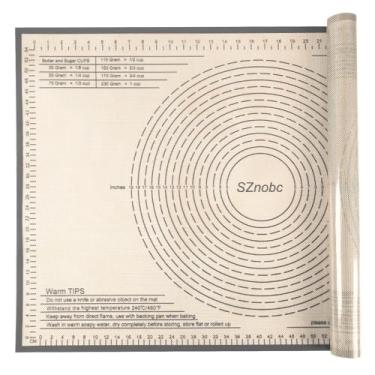 Imagem de Tapete de silicone extragrande para massa antiaderente com medida para assar, tapete de fondant, tapete de amassar, tapete de massa de massa, tapete de massa de torta (cinza, 61 x 91 cm)