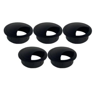 Imagem de Kit 4 Passa Fio Cabo Elétrico acabamento 46mm Preto Plastico resistente