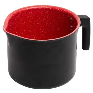 Imagem de Leiteira Fervedor de Indução Revestimento Antiaderente Cerâmica Preto e Vermelho 1,7L - Lyor