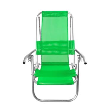 Imagem de CADEIRA DE PRAIA ALUMINIO DEITAR ALTA 5 POSIÇÕES 110KG (VERDE PISTACHE)