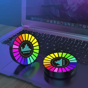 Imagem de Alto-falante de condução óssea Bluetooth com efeito de luz ambiente de captação 360° estéreo chocante graves altos e baixos pequeno e leve, longa duração, tecnologia preta, ampliado tudo para som