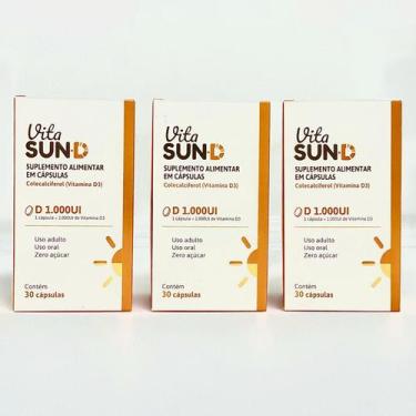 Imagem de Vitamina D3 Colecalciferol VITASUN D 1.000UI/cáp KIT com 90cápsulas - 