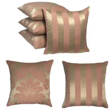 Imagem de Kit 4 Capas de almofada Jacquard Medalhão/Listrado 45 X 45 - MUMUDECOR