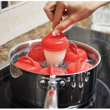 Imagem de Forma Cozinhar Ovo Sem Casca Silicone 6 Unidades Molde Forma - BC BORA