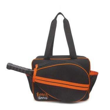 Imagem de Raqueteira Beach Tennis Profissional Espaçosa Premium - TGL, Preto