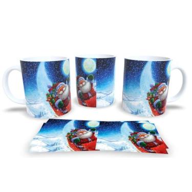 Imagem de Canecas de Porcelana Personalizadas Papai Noel - Estampa Sublimada, Mo