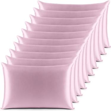 Imagem de Kit 10 Fronhas ( 5 Pares ) Charmousse Seda Cetim Alto Brilho Anti Friz