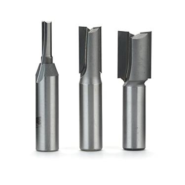Imagem de Whiteside Router Bits Conjunto de 3 peças Dado de madeira compensada 470 com diâmetro de corte de 2,13 mm (7/32"), 38 mm (15/32") e haste de 13 mm (23/32")