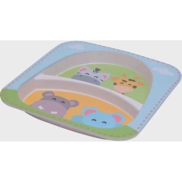 Imagem de Prato para Refeição Infantil Mimo MP20197 Bambu Colorido - Mimo Style