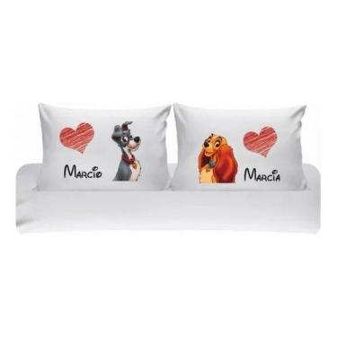 Imagem de Kit Fronhas Personalizadas Casal A Dama E O Vagabundo 01 - Loja Dinka