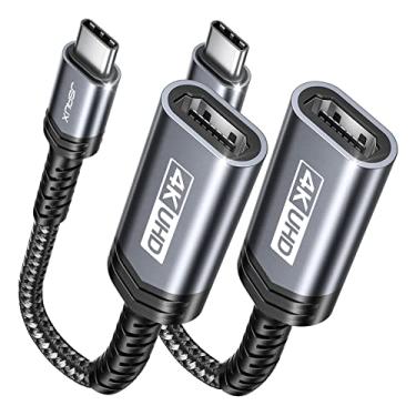 Imagem de JSAUX Adaptador 4K Usb Tipo C para Hdmi Fêmea - Compatível com Thunderbolt 3 - para Iphone 15 Pro/15 Plus, Macbook Pro/Air, Surface, Samsung Galaxy S21 S20 Ultra, Dell Xps - Cinza