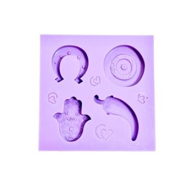 Imagem de R660 Molde de silicone pimenta mão fátima olho ferradura resina decora