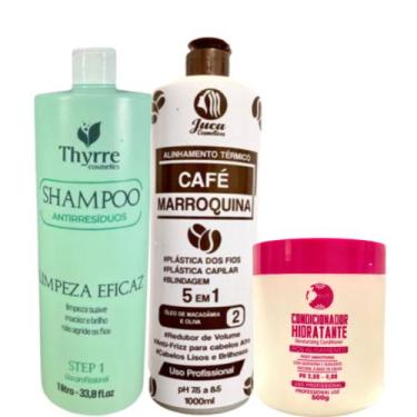 Imagem de Progressiva Selagem Café Marroquina 1l + Shampoo Antirresíduo Limpeza 