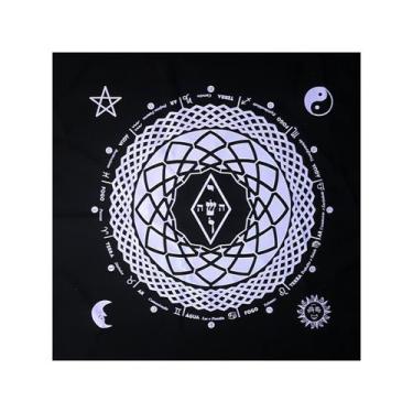 Imagem de Toalha Leitura Tarô Elemental Magia Astral Preta e Cinza - Flash