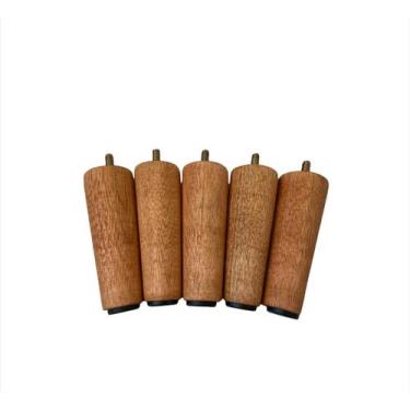 Imagem de Kit com 6 Pés para Cama Box de 12 cm Cor Mel - Loja Realizar