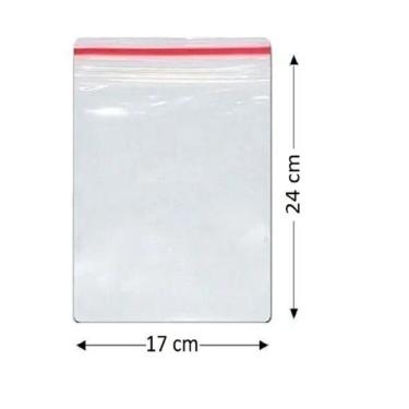 Imagem de 200 Sacos Saquinho Zip Lock Hermético 17x24cm Plastico - Talge