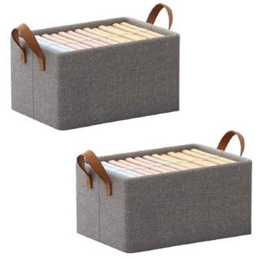 Imagem de Caixa organizadora organiz tecido com armação metal 47x28x20cm 02un, C