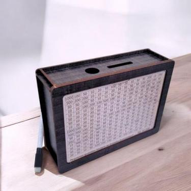 Imagem de Cofre caixa Dinheiro Wood box Japones KAKEBO DESAFIO PRETO - INDÚSTRIA